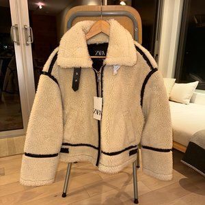 [NEW] ZARA - FAUX FUR BIKER JACKET